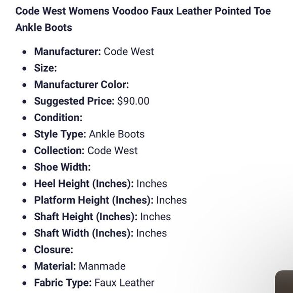 Code West Voodoo Women's Animal Snake Block Heel Western Ankle Boots US 9M - Picture 3 of 16